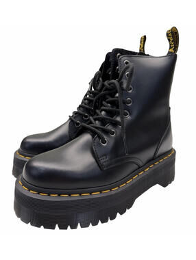 Dr. Doc Martens Jadon Polished Smooth Leather Platforms Black Size US 6